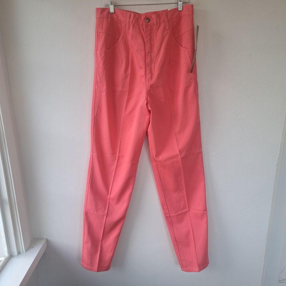 NEW 80's Wrangler SilverLake Womens Jeans 32x36 Long Pink Classic Straight Denim